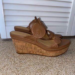 Jack Rogers Leigh Leather Wedge Sandal size 9
